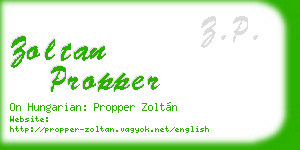 zoltan propper business card